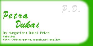 petra dukai business card